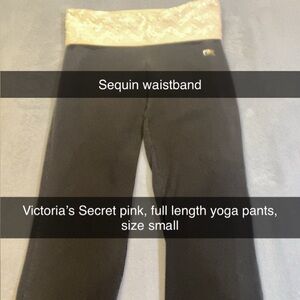 Victoria's Secret Black Leggings with Gold Sequin Detail